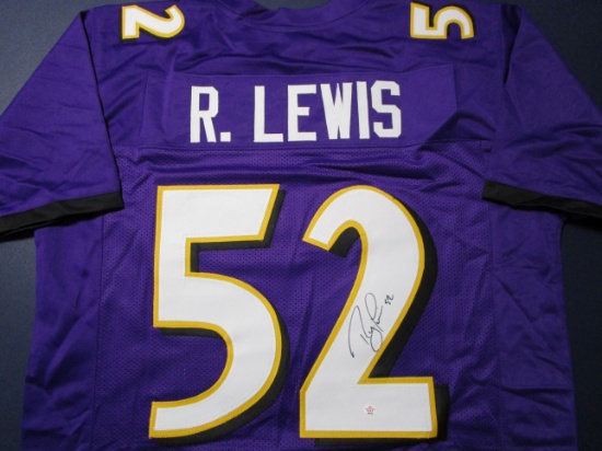 Ray Lewis of the Baltimore Ravens signed autographed football jersey PAAS COA 733