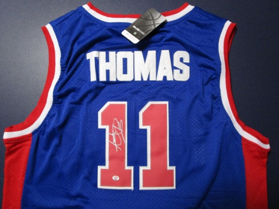 Isiah Thomas of the Detroit Pistons signed autographed basketball jersey PAAS COA 602