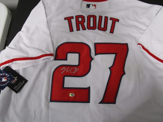 Mike Trout of the LA Angels signed autographed baseball jersey ATL COA 745