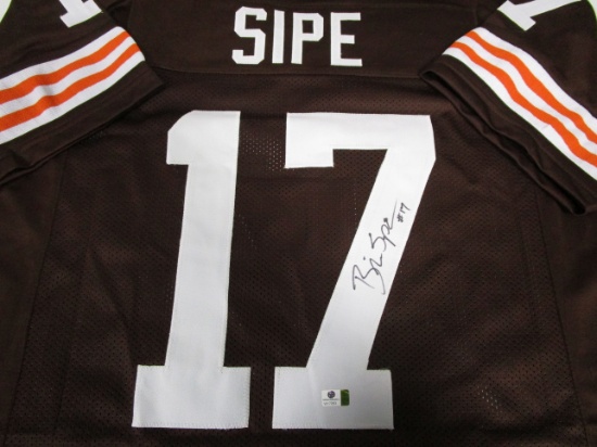 Brian Sipe of the Cleveland Browns signed autographed football jersey GA COA 063