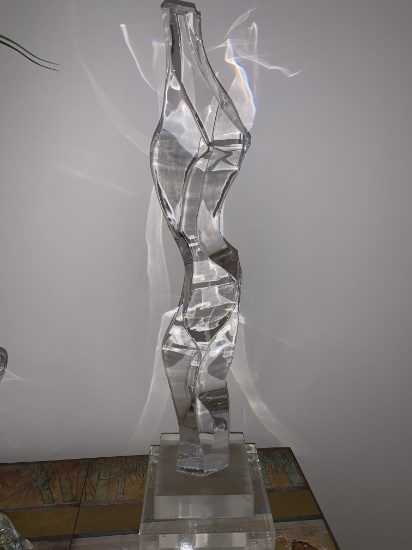 Lucite sculpture by Sid Rosen, 22 x 6.5 inches