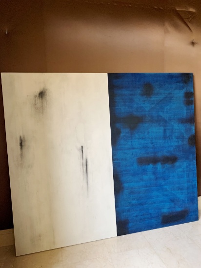 Large Blue & White Painting 180" X 85"