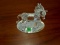 Swarovski Crystal horse walking on mirrored base