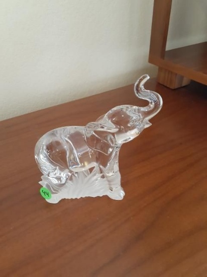 Elephant with Trunk up- Lennox Crystal - 1994 - Etched