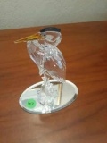 Large Egret on mirrored base - Swarovski - 6 in high