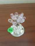 Swarovski Crystal - Dozen of Pink roses with mirrored base