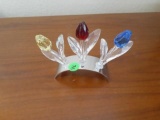 Swarovski crystal - 3 flowers with metal stand