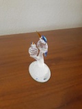 Two birds on perch - Swarovski Crystal with mirrored base - 4 in.