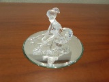 Ballerina sitting down - Swarovski Crystal with mirrored base