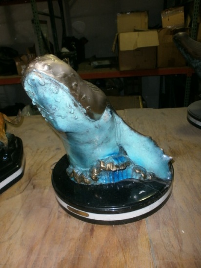 "Big Blue" Jumping Whale Poly Bronze