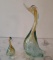 Pair of Glass Murano Ducks - 12 and 5 inches tall