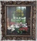 Signed Artwork - Flowers by the window - Framed - 27 x 31 inches