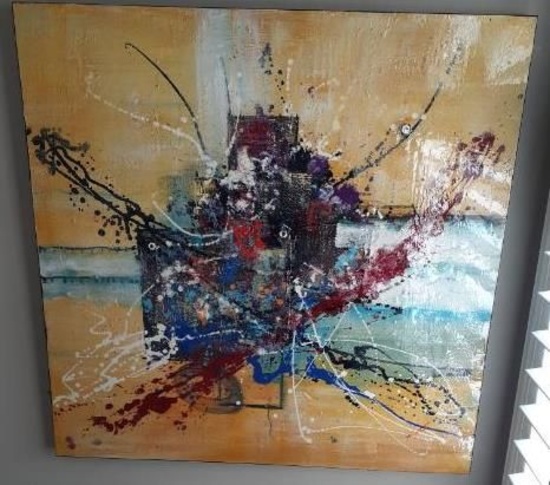 Abstract - Gallery wrapped original Artwork Signed - 50 x 50 inches