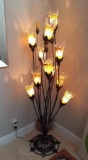 Metal and hand blown glass floor lamp - 11 lights - 63 inches high