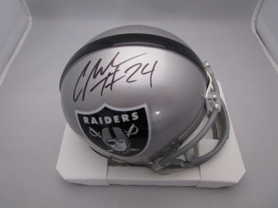 Charles Woodson of the Oakland Raiders signed autographed mini football helmet PAAS COA 205