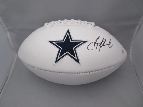 Troy Aikman of the Dallas Cowboys signed autographed logo football PAAS COA 136