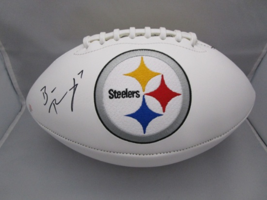 Ben Roethlisberger of the Pittsburgh Steelers signed autographed logo football PAAS COA 088