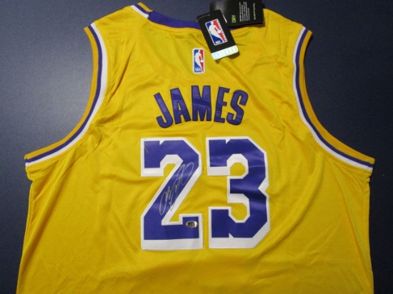 LeBron James of the LA Lakers signed autographed basketball jersey ATL COA 089