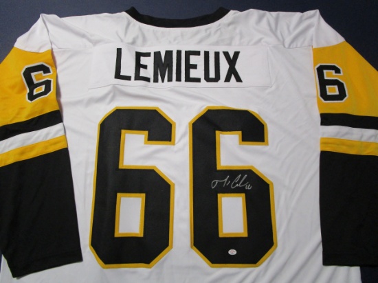 Mario Lemieux of the Pittsburgh Penguins signed autographed hockey jersey PAAS COA 356