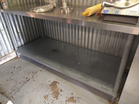 Aero 6Ft Stainless Steel Work Top Table w/ Galvanized Under Shelf