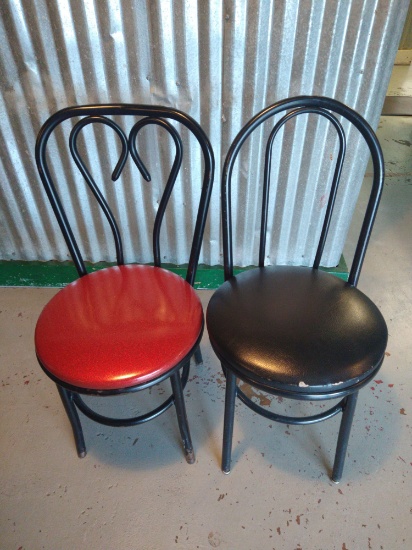 (18) Metal Black and Red (Metalic) Cushion Chairs / Seating Package