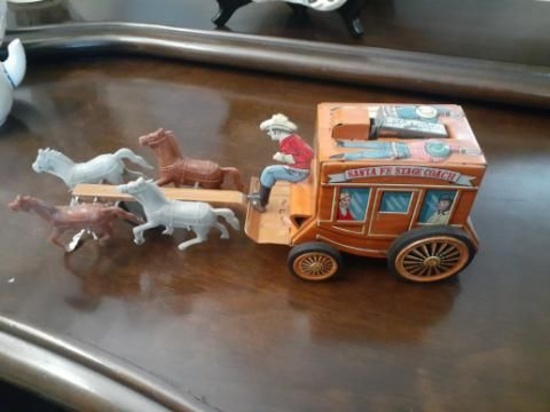 Santa Fe Stage Coach Toy with Cap Action - 12 x 4 inches