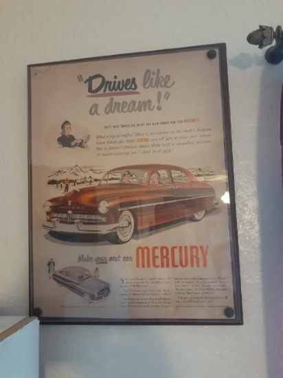 2 car advertisement - Studebaker and Mercury - Framed - 8.5 x 11 inches