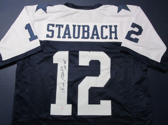 Roger Staubach of the Dallas Cowboys signed autographed football jersey PAAS COA 366