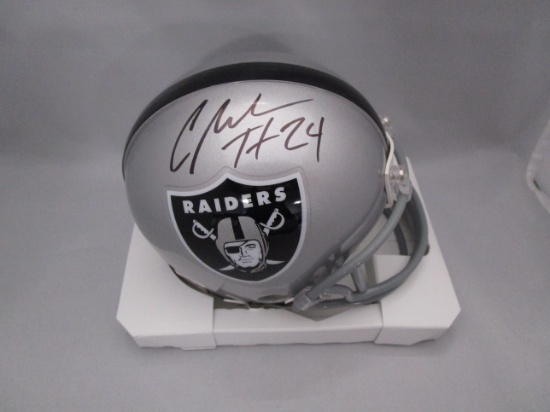 Charles Woodson of the Oakland Raiders signed autographed mini football helmet PAAS COA 206