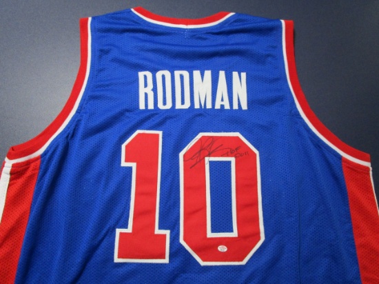 Dennis Rodman of the Detroit Pistons signed autographed basketball jersey PAAS COA 619