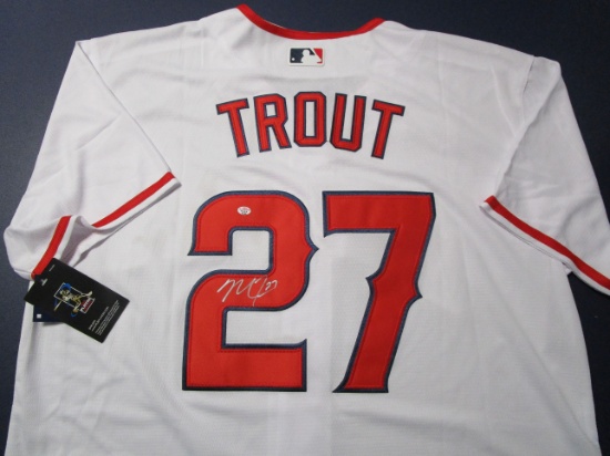 Mike Trout of the LA Angels signed autographed baseball jersey PAAS COA 496