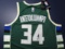 Giannis Antetokounmpo of the Milwaukee Bucks signed autographed basketball jersey PAAS COA 524