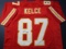 Travis Kelce of the Kansas City Chiefs signed autographed football jersey PAAS COA 463