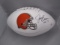 Jim Brown of the Cleveland Browns signed autographed logo football PAAS COA 126