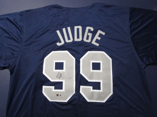 Aaron Judge of the NY Yankees signed autographed baseball jersey CA COA 458