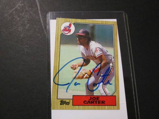 Joe Carter of the Cleveland Indians signed autographed baseball card JSA COA 328