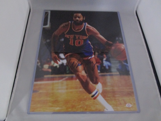 Walt Frazier of the NY Knicks signed autographed 11x14 photo PAAS COA 475