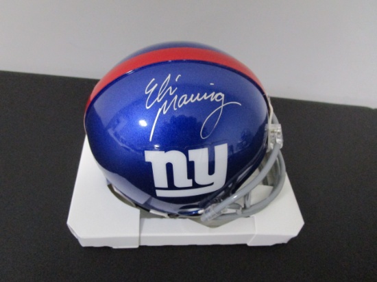 Eli Manning of the NY Giants signed autographed mini football helmet PAAS COA 052