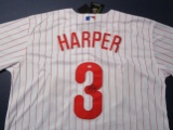 Bryce Harper of the Philadelphia Phillies signed autographed baseball jersey PAAS COA 510