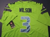 Russell Wilson of the Seattle Seahawks signed autographed football jersey PAAS COA 680