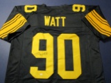 TJ Watt of the Pittsburgh Steelers signed autographed football jersey PAAS COA 012