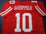 Jimmy Garoppolo of the San Francisco 49ers signed autographed football jersey PAAS COA 997