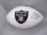 Charles Woodson of the Oakland Raiders signed autographed logo football PAAS COA 039