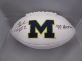 Charles Woodson of the Michigan Wolverines signed autographed logo football PAAS COA 122