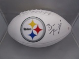 Ben Roethlisberger of the Pittsburgh Steelers signed autographed logo football PAAS COA 138