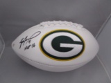 Brett Favre of the Green Bay Packers signed autographed logo football PAAS COA 113