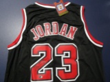 Michael Jordan of the Chicago Bulls signed autographed basketball jersey ATL COA 646