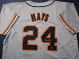 Willie Mays of the San Francisco Giants signed autographed baseball jersey ATL COA 689