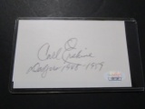 Carl Erskine of the LA Dodgers signed autographed 3x5 index card JSA COA 180