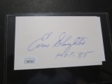 Enos Slaughter of the St Louis Cardinals signed autographed 3x5 index card JSA COA 252